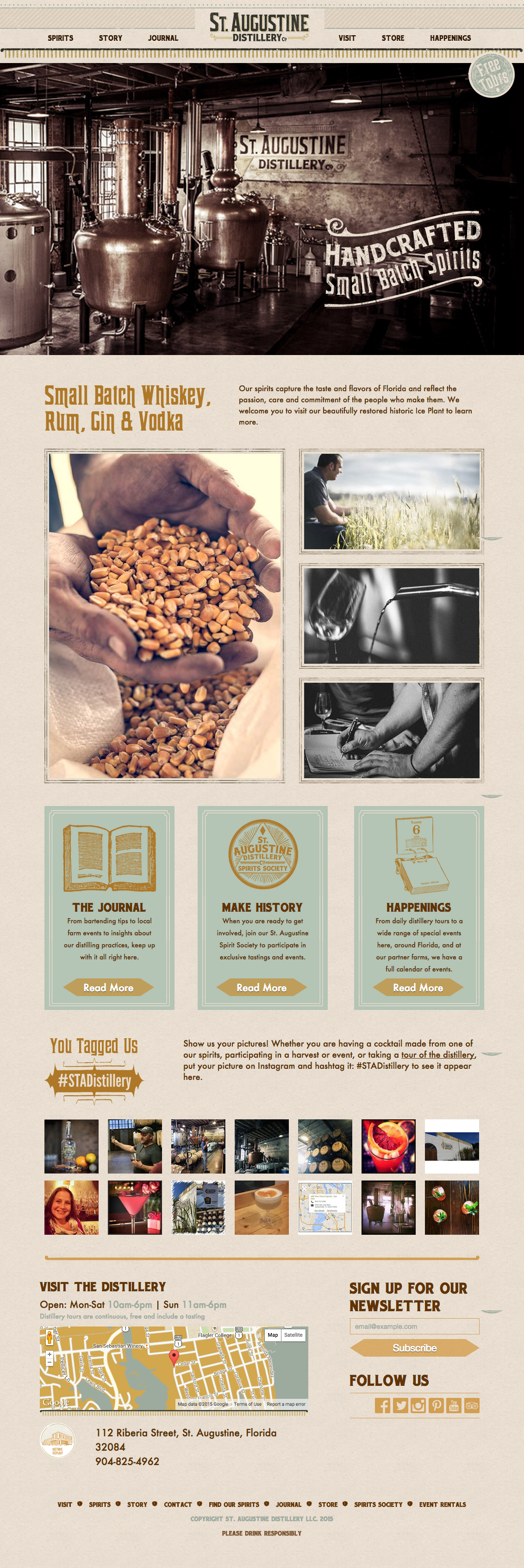 St Augustine Distillery's homepage